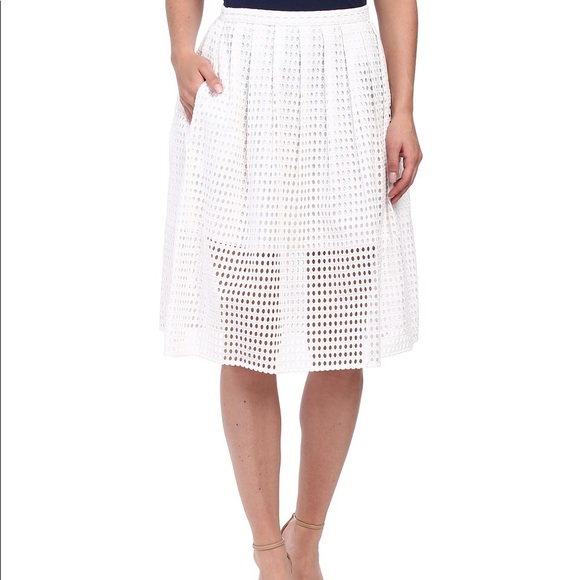 MICHAEL Michael Kors Dresses & Skirts - Michael Michael kors Midi eyelet lace white skirt